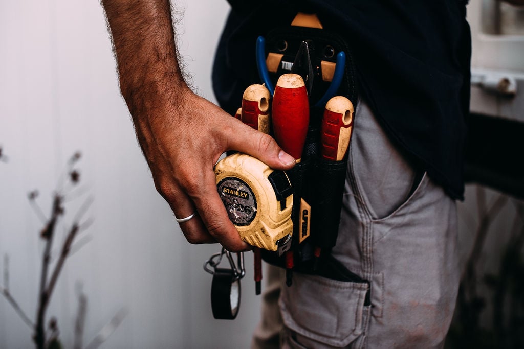Electrician with tools